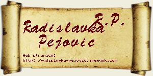 Radislavka Pejović vizit kartica